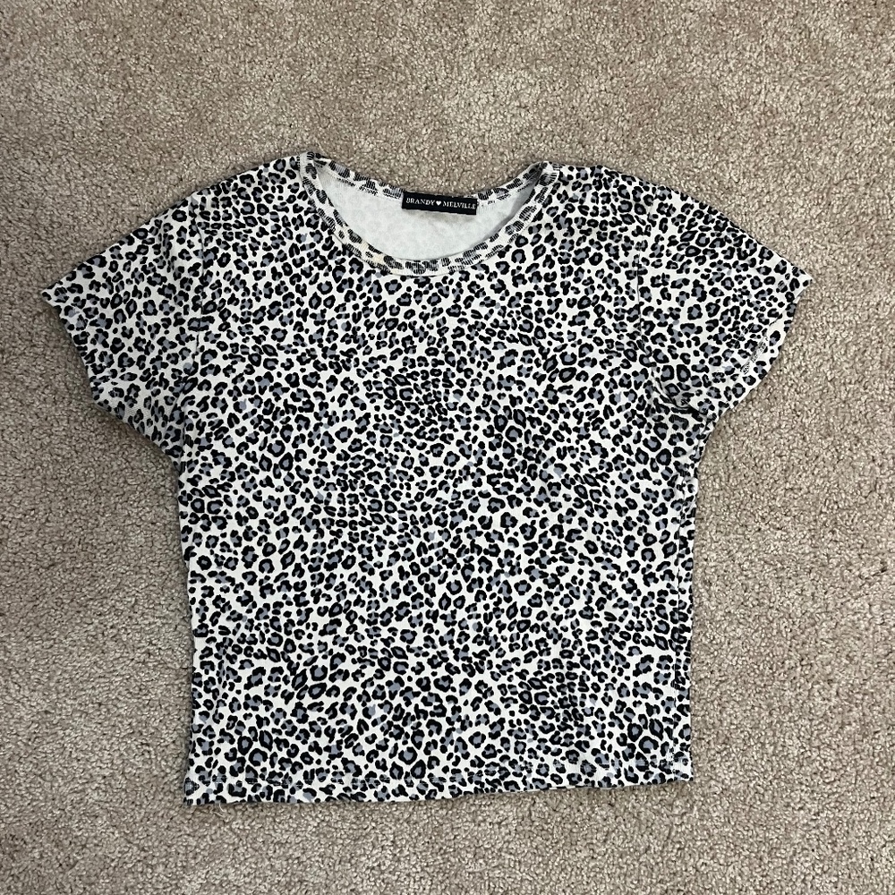 Brandy Melville Cheetah Print Baby Tee